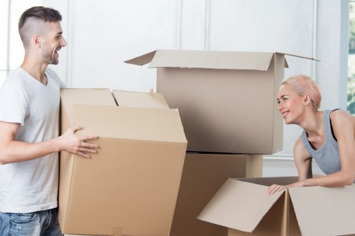 Packing supplies and household items prepared for transport