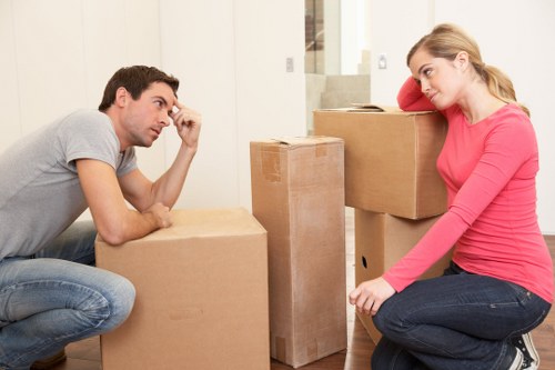 Team member assessing moving risks before a Brent van job