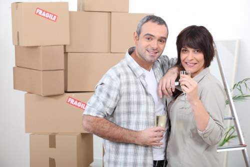 Low-carbon moving van on a Brent street